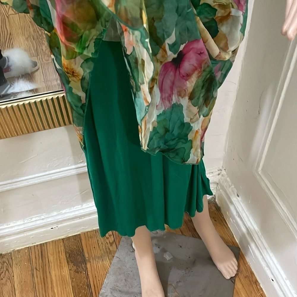 Le Ragazze Green Floral Dress made in Italy